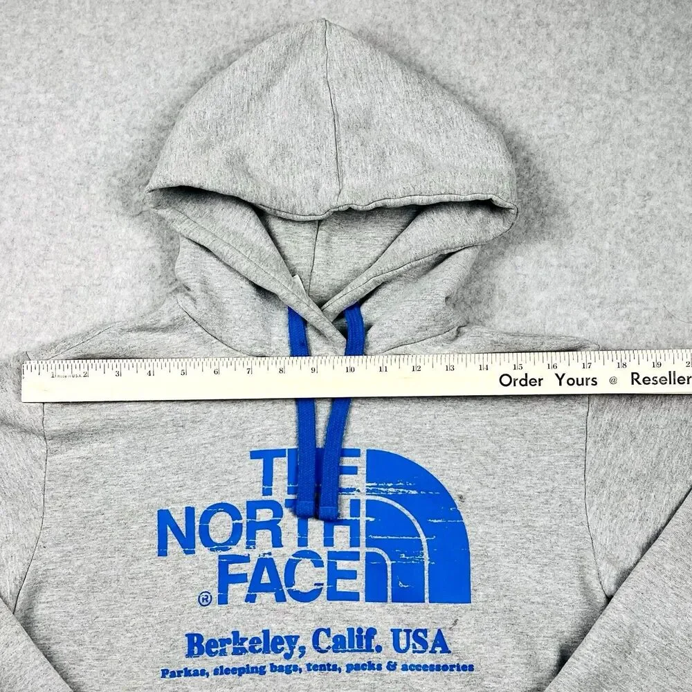 The North Face Mens S Gray Berkeley Graphic Fleece Hoodie Gorpcore Outdoor